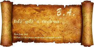 Bögös Andrea névjegykártya
