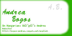 andrea bogos business card